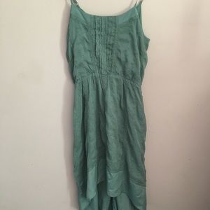 high low, green long dress